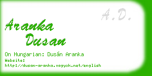 aranka dusan business card
